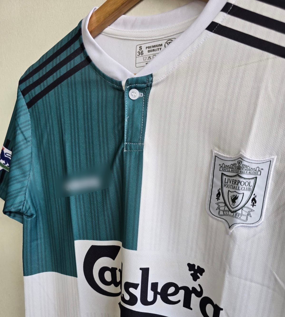 Liverpool 1995/96 away jersey half sleeve polo type - ms retro store