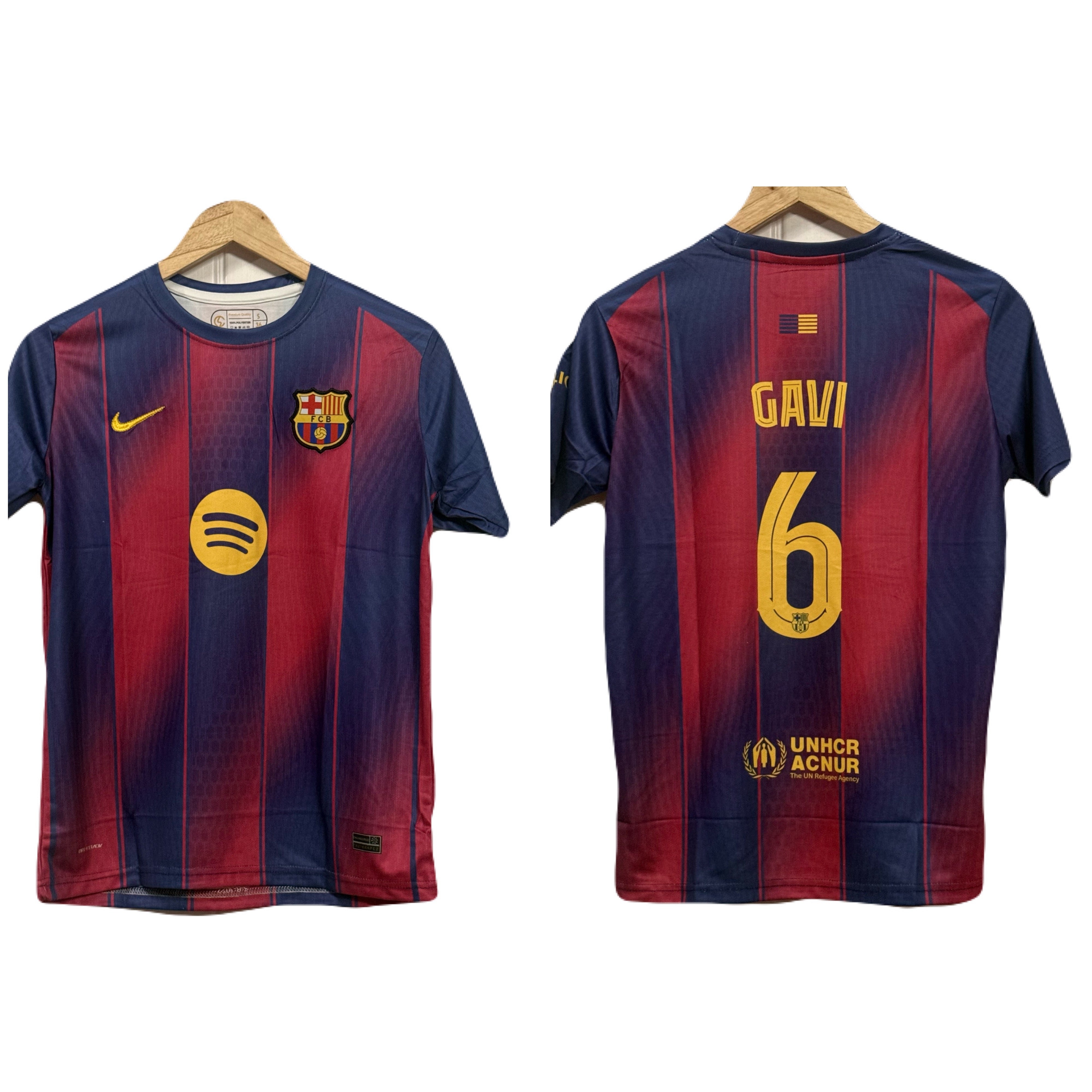 Fc Barcelona 2025-26 Home Kit Gavi Half Sleeve P624 - Ms Retro