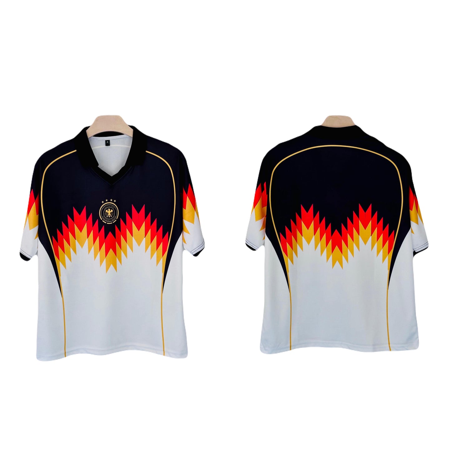 Germany wave concept plane back  Five sleeve Collar sublimation - Ms Retro Store