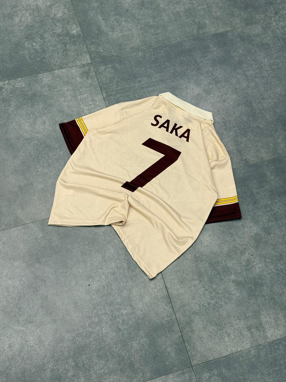 Arsensal 2025/26 Third Jersey Saka Premium Quality Collar Five Sleeve Sublimation  -