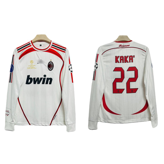 Ac Milan Ucl final Edition 2006-07 Away Kit Kaka Full Sleeve Embroidery  - Ms Retro Store/1