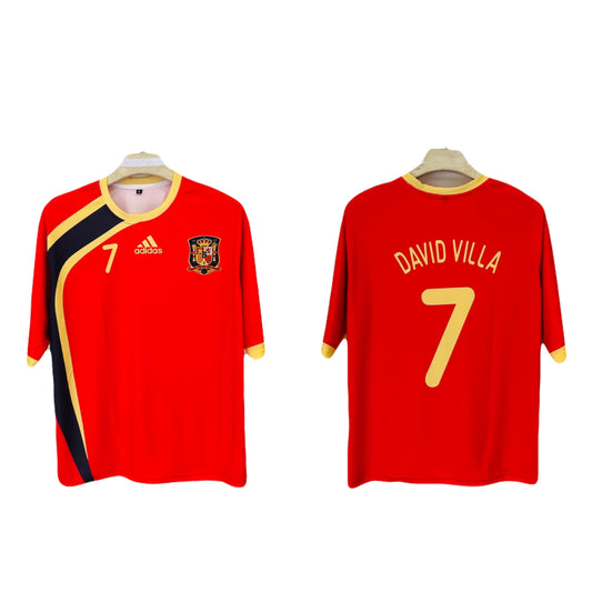 Spain 2009 home jersey david villa - ms retro store