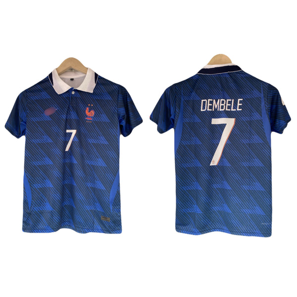 Dembele France 2026 world cup Home Half Sleeve collar Sublimation -