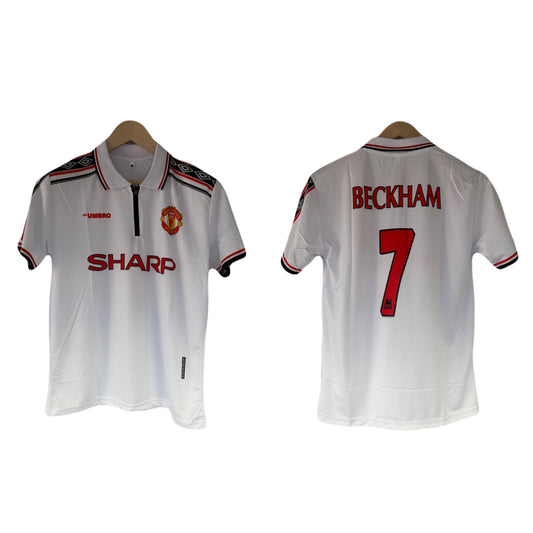 Manchester united 1998/99 Away jersey Beckham zip type Sublimation - ms retro store