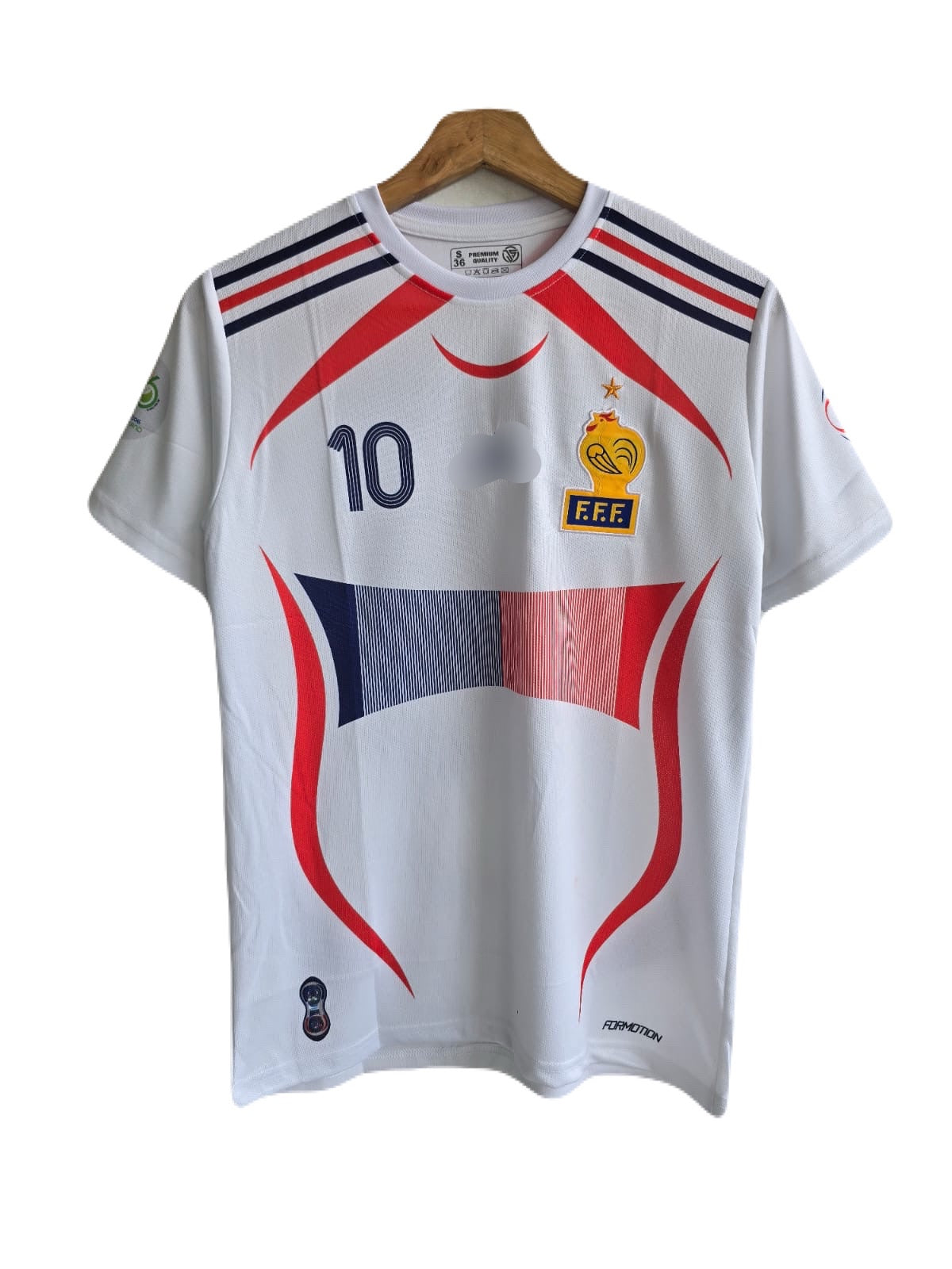 France 2006  Away Kit Zidane Half sleeve Embroidery -P1714 Ms Retro Store