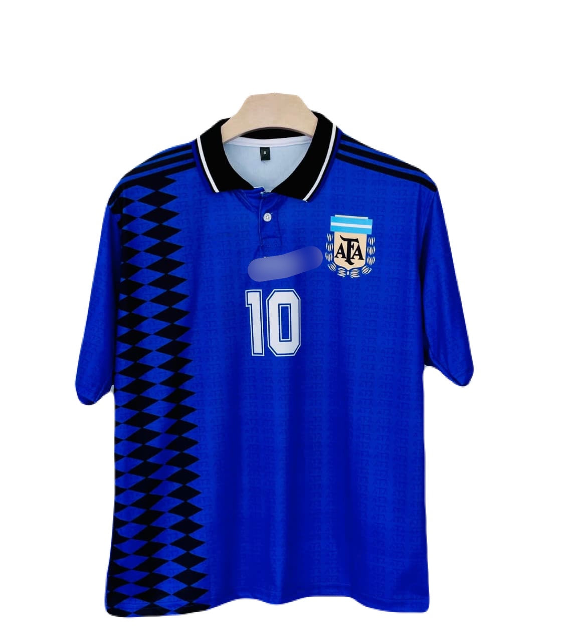 Argentina 1994 Away Maradona Five Sleeve Collar Sublimation - P1568 Ms Retro Store