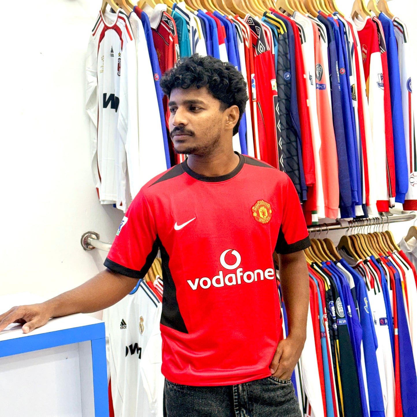 Manchester United 2002-03 Home kit Beckham half sleeve Embroidery - P424 - Ms Retro Store