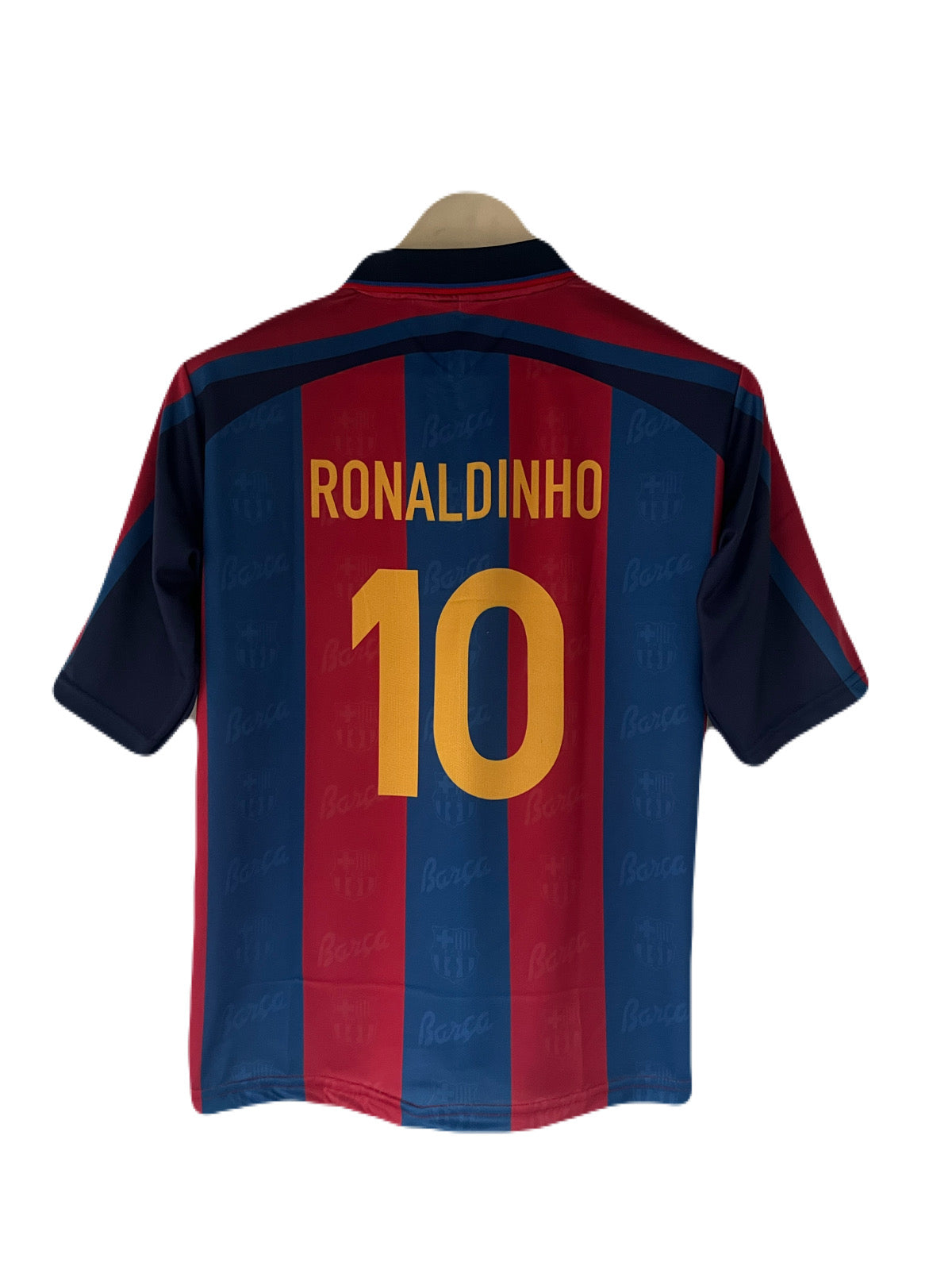 Fc Barcelona Ronaldinho Retro Embroidery Fivesleeve - P2000 ms retro store