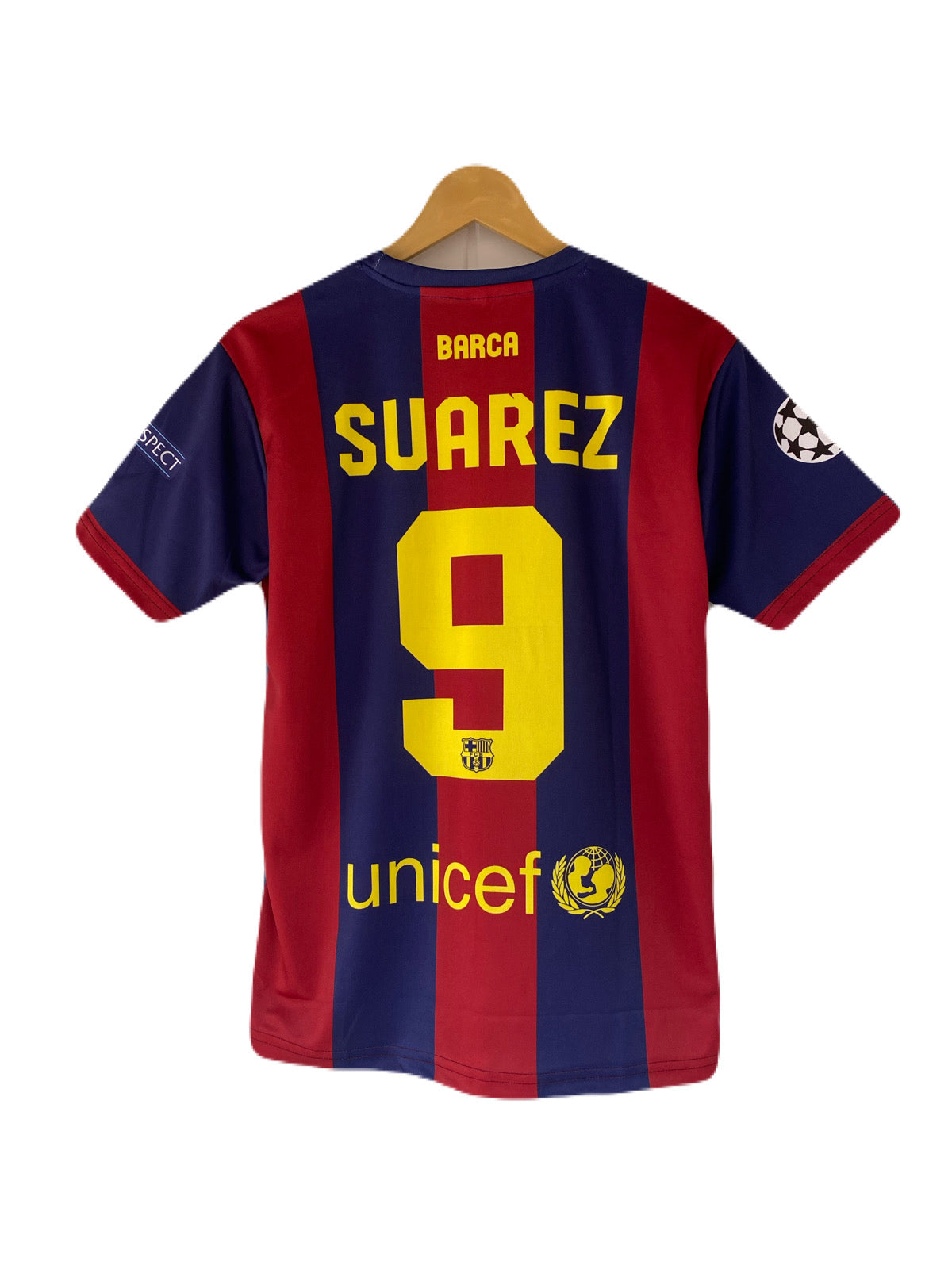 Suarez Barcelona Home 2015-2016 Embroidery Half sleeve Jersey - P2652