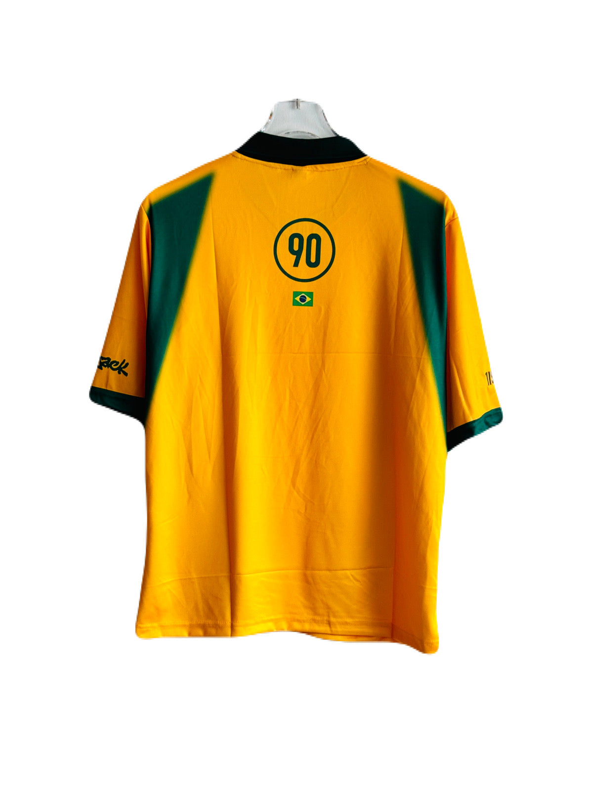 Brazil training kit plain back Five Sleeve collar Embroidery- P2331