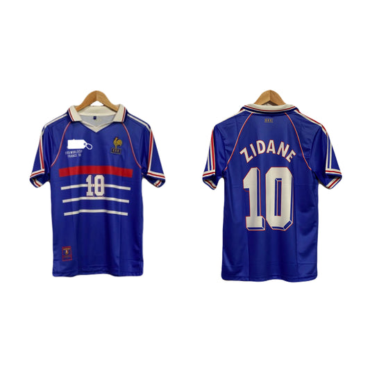 France 1998 world cup zidane home jersey - ms retro store