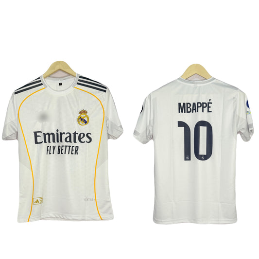 Real Madrid 2025-26 Home Kit Mbappe Half Sleeve - Ms Retro Store