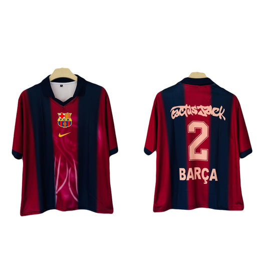 Travis scot x Barcelona five sleeve  collar jersey P50 - Ms retro store