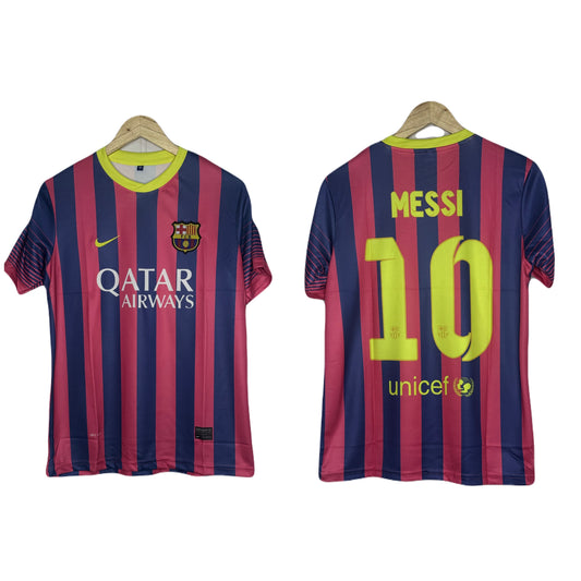 Fc Barcelona 2013-14 Home Kit Messi Half Sleeve - P871 Ms Retro Store