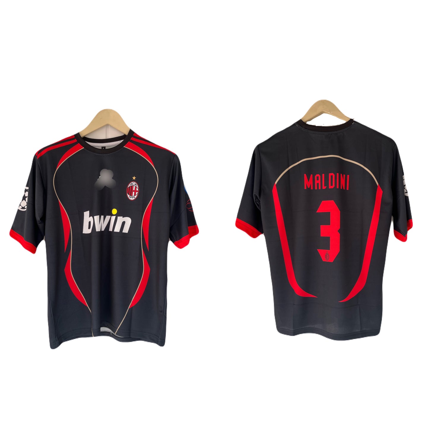 Ac milan 2006-07 Third kit maldini Five sleeve Roundneck Sublimation - Ms Retro Store