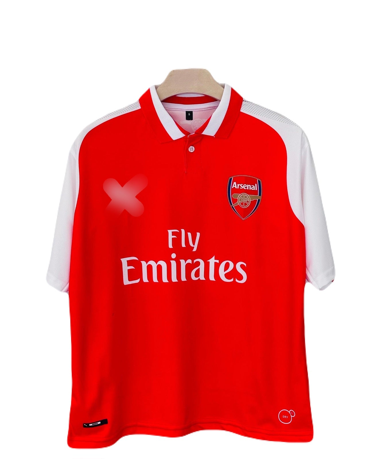 Arsenal 2017-18 Home Kit Ozil Collar Five Sleeve Sublimation  - Ms Retro Store
