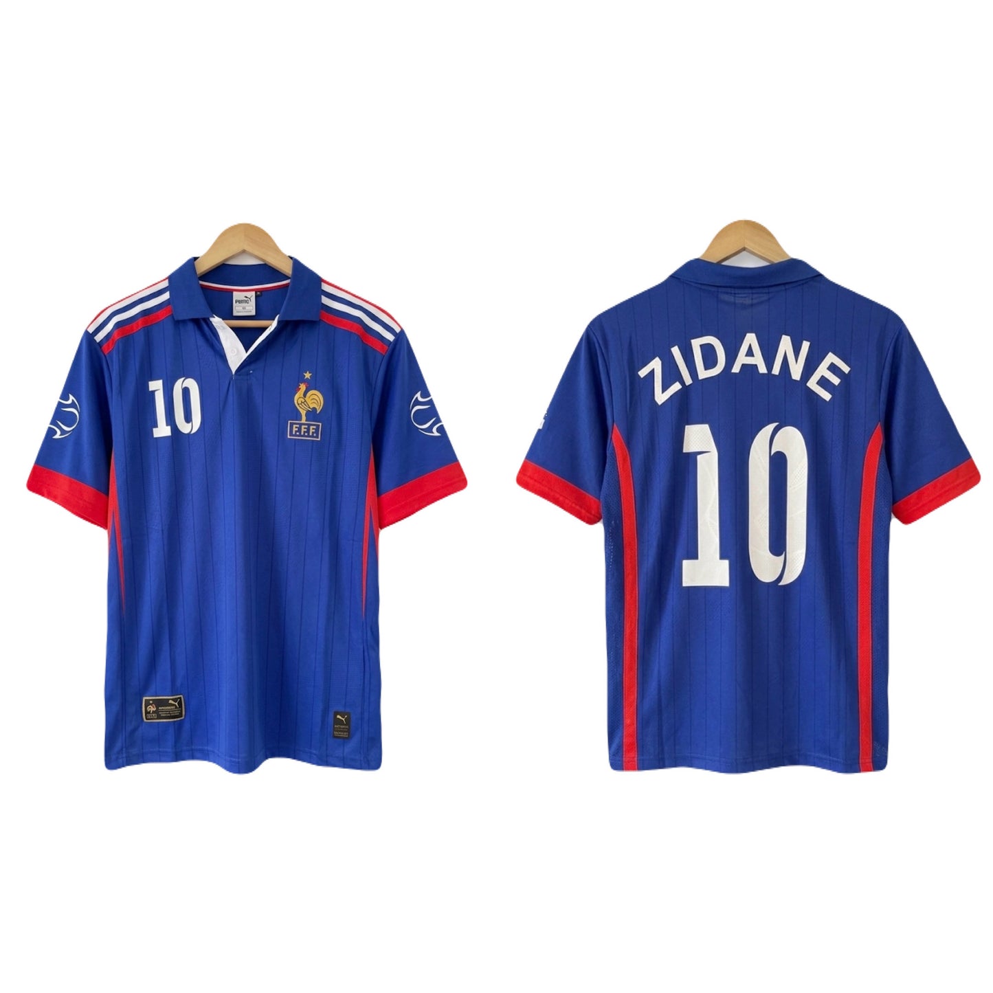 France  1998-2000 home zidane Premium Quality collar five sleeve sublimation -P1367 Ms retro store