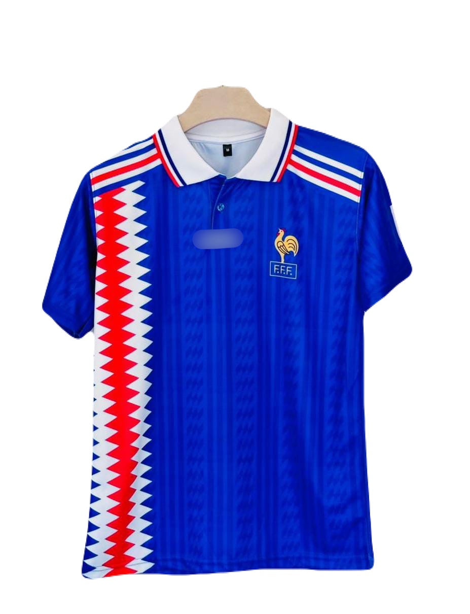 France 1994/96 Zidane Half sleeve Collar Sublimation - P1553  Ms Retro Store