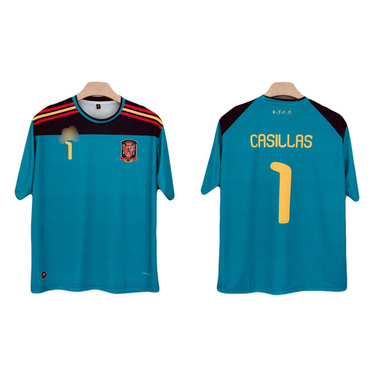 Spain  2010 wolrdcup  casillas  Five sleeve Roundneck Sublimation - Ms Retro Store