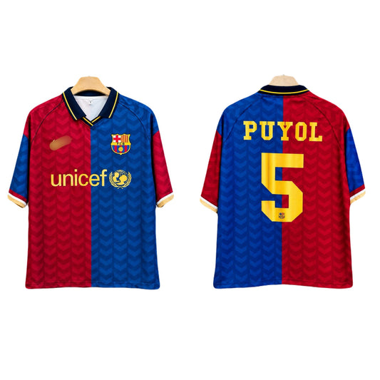 Puyol Barcelona Five sleeve Collar jersey Sublimtion- P2694