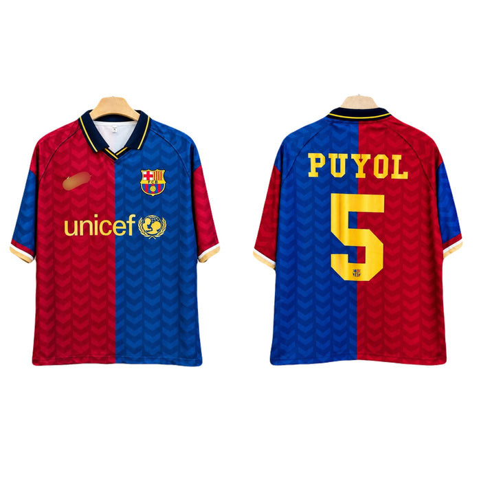 Puyol Barcelona Five sleeve Collar jersey Sublimtion- P2694