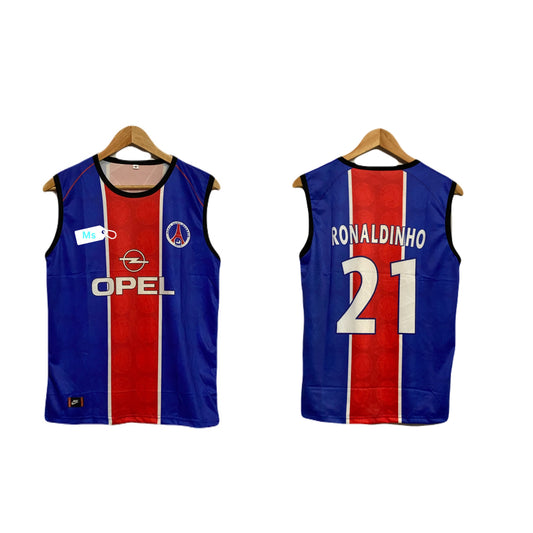 Psg ronaldinho sleevless bibs - ms retro store
