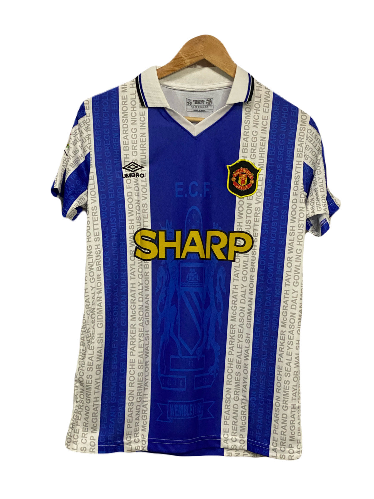 Manchester United 1994-96 Third kit Backham Half sleeve P809 - Ms Retro Store