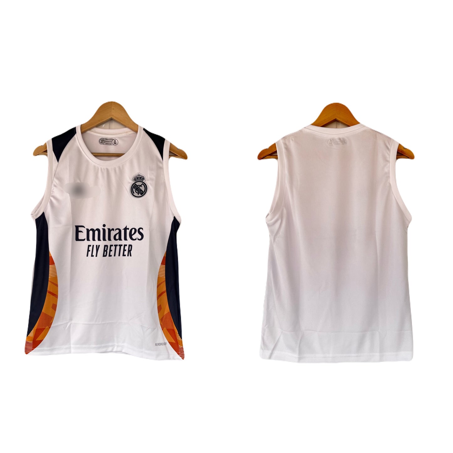 Real madrid plane back sleevless bib embroidery - P1566 ms retro store