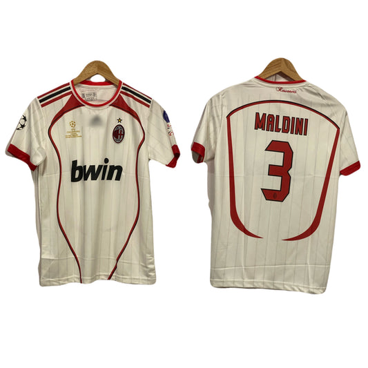 Ac Milan 2006-07 Away kit Maldini Half sleeve Embroidery - P113 - Ms Retro Store