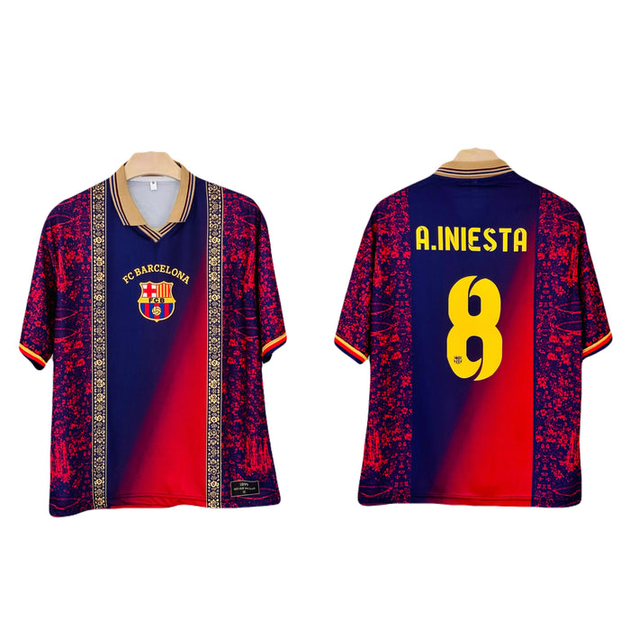 Iniesta Barcelona Jersey Five Sleeve collar Sublimation - P2756