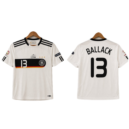 Germany 2008 Home Kit Ballack Half Sleeve embroidery -