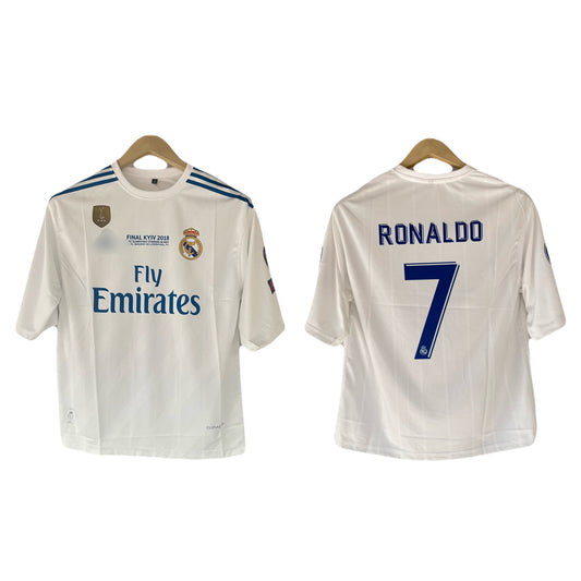 Real madrid 2018 home jersey five sleeve ronaldo P105 - ms retro store