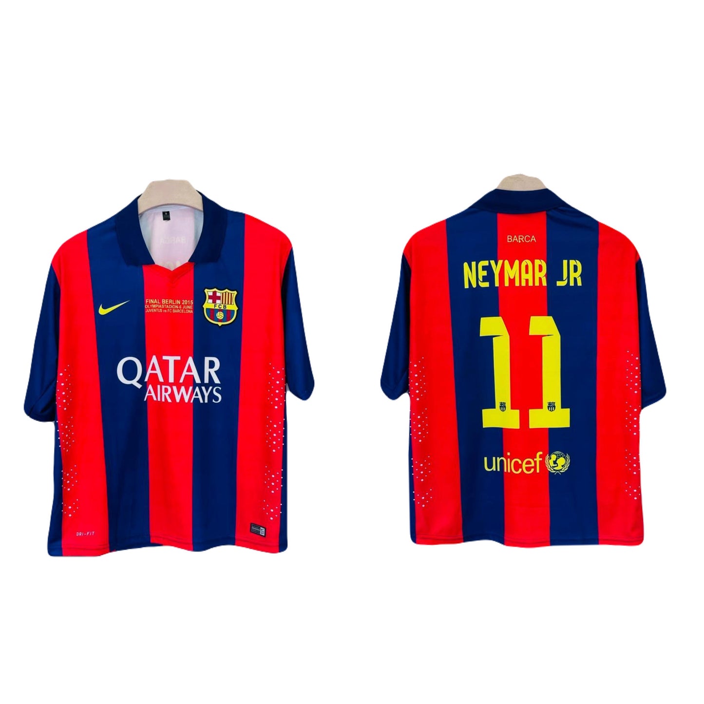 Barcelona Neymar 2015 Final Edition  Five sleeve Collar sublimation - P1646 Ms Retro Store