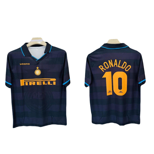 Inter Milan 1996/97 collar type half sleeve - ms retro store