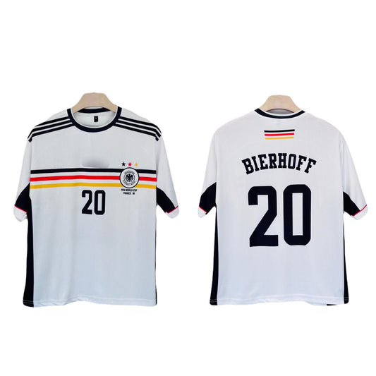 Germany 1998 Worldcup bierhoff Five sleeve Roundneck Sublimation- Ms Retro Store