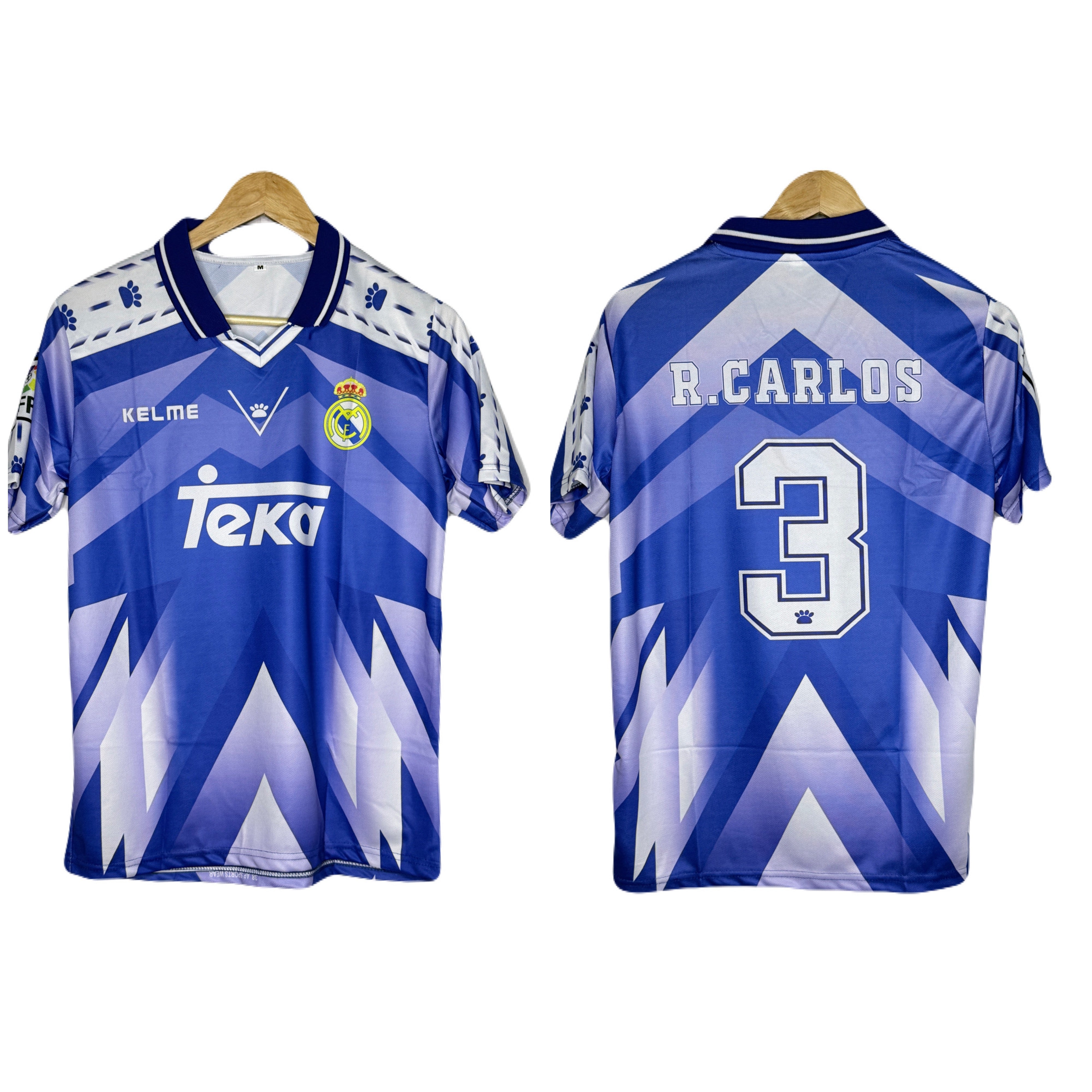 Real Madrid 1996-97 Away Kit Carlos Half Sleeve - P886Ms Retro