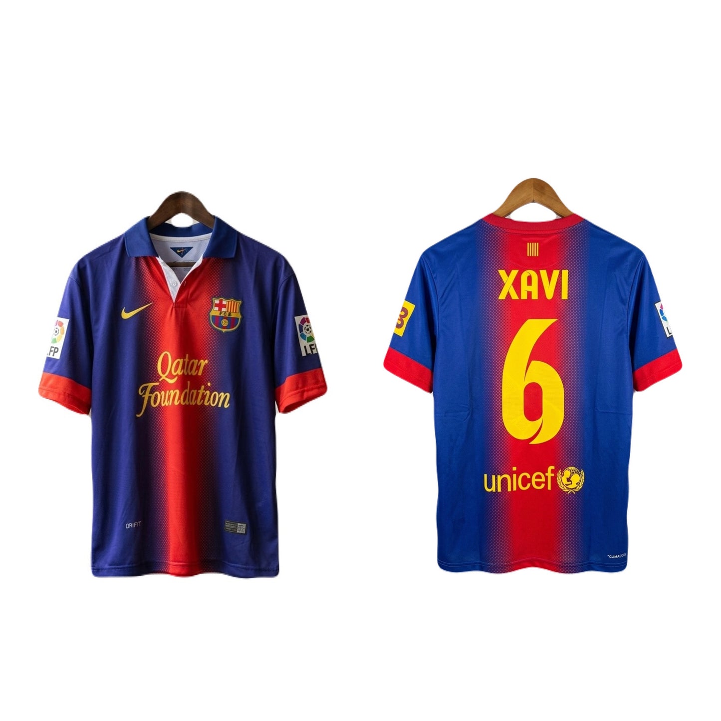 Barcelona 2011-2012 Xavi collar five sleeve sublimation Jersey -P1366 Ms retro store