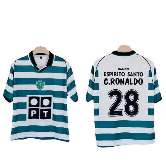 Sporting Lisbon Ronaldo 2002-03 Home Kit Five Sleeve - Ms Retro Store