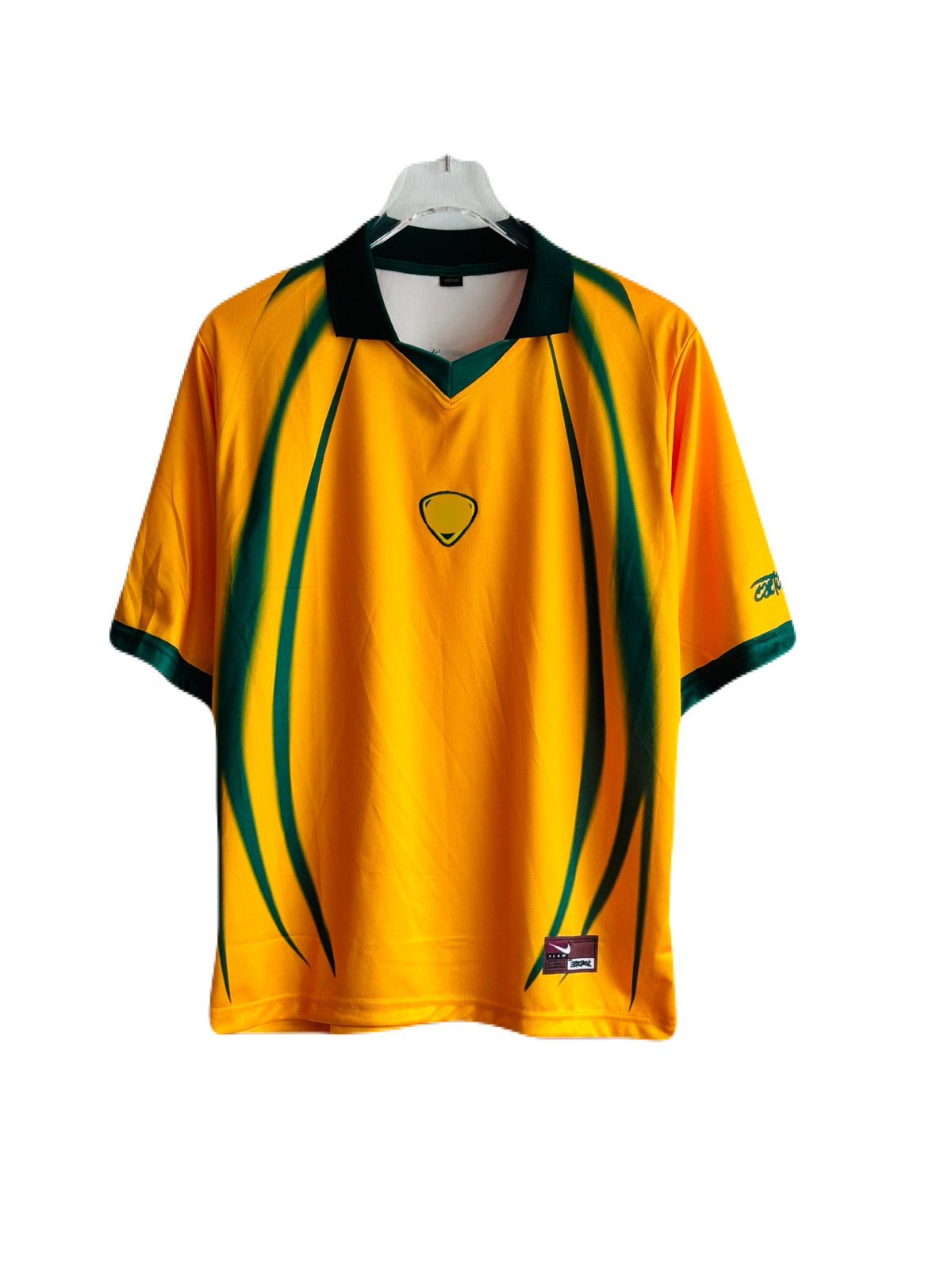 Brazil training kit plain back Five Sleeve collar Embroidery- P2331