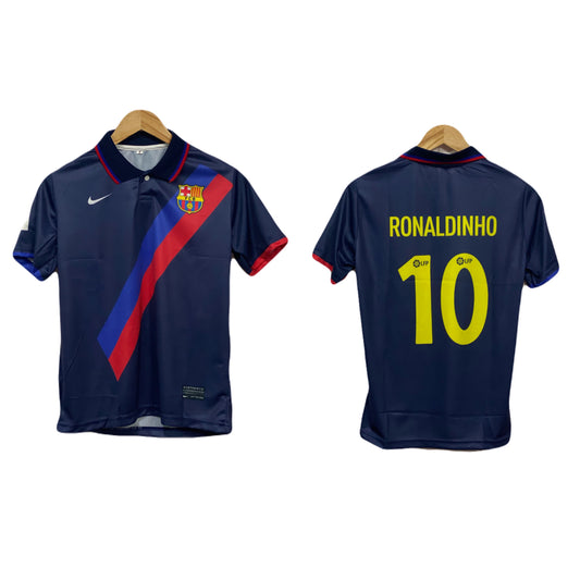 Fc Barcelona 2002-03 Away kit Ronaldinho Half sleeve P518 - Ms Retro Store