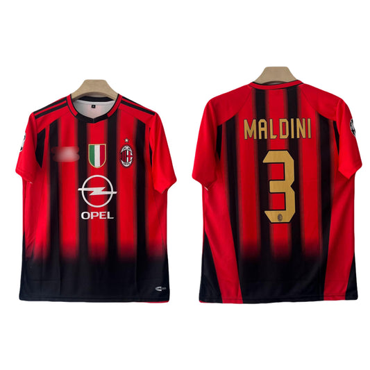 Ac Milan 2004-05 Home Kit Maldini Five Sleeve - P1056 Ms Retro Store
