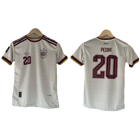 Pedri Spain 2026 World Cup Away  Half Sleeve Sublimation Jersey -