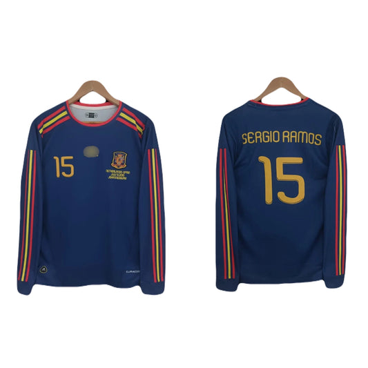 Spain 2010 World Cup Final Edition sergio ramos Full sleeve Embroidery Jersey -  MS RETRO STORE