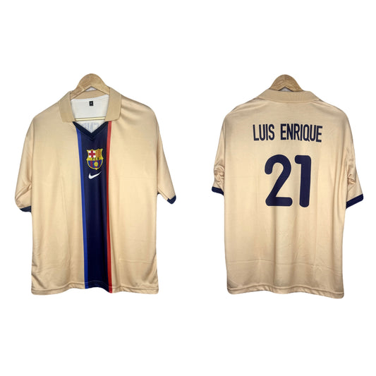 Fc Barcelona 2001-02 Away Kit Luis Enrique Five Sleeve - Ms Retro Store
