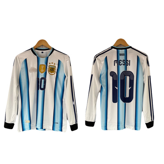 Argentina 2026 World Cup Messi home full sleeve Trio Embroidery Jersey - ms retro store