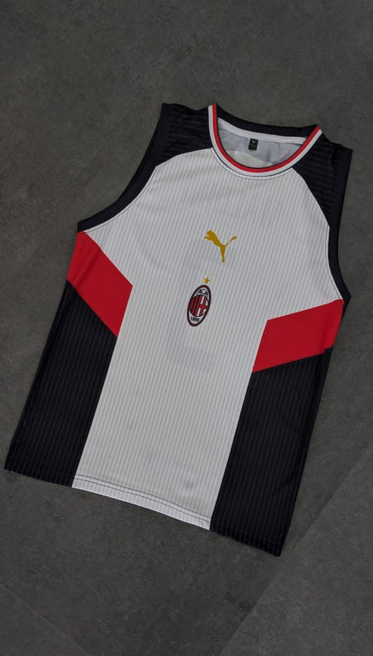 Ac milan away maldini sleevless bibs sublimation -P1657 ms retro store
