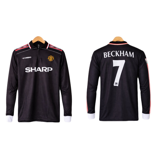 Manchester united 1998 Away Jersey zip type full sleeve embroidery beckham - P1473 ms retro store