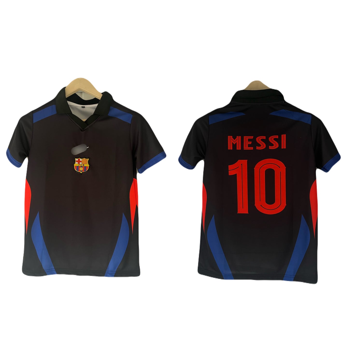 Messi barcelona  half sleeve collar embroidery jersey -
