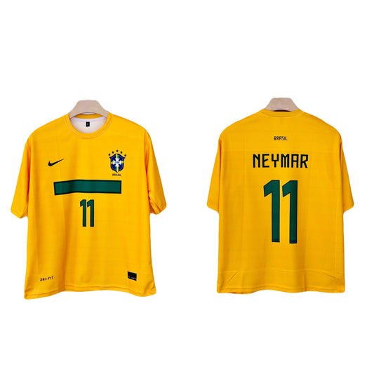 Brazil 2011-12 home Neymar  Five Sleeve Sublimation -  Ms Retro Store