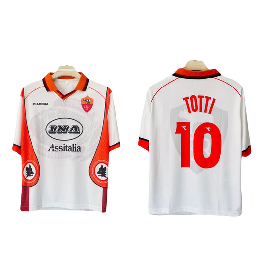 As Roma 1997/98 Away kit Totti 10 Five sleeve jersey - Ms retro store